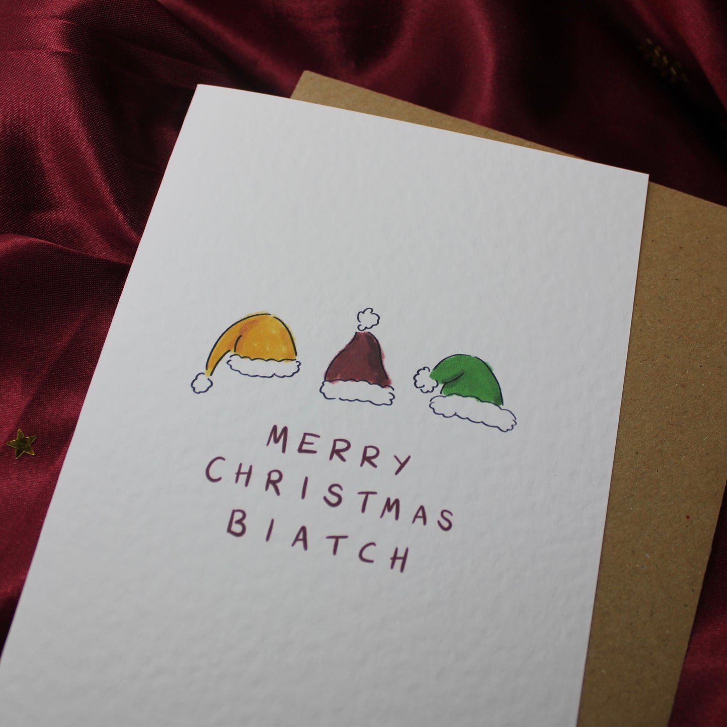 Heathers The Musical Merry Christmas Biatch Greetings Card