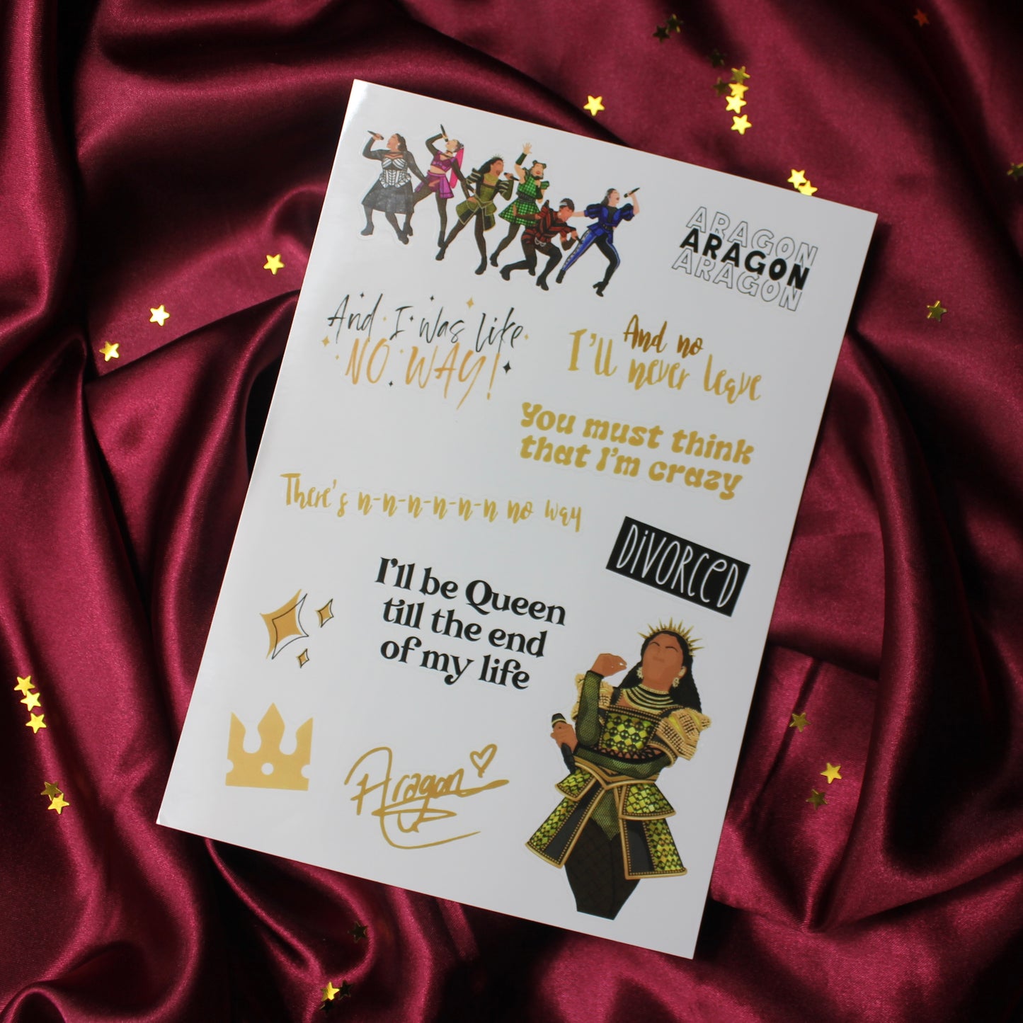 Six The Musical Sticker Sheets