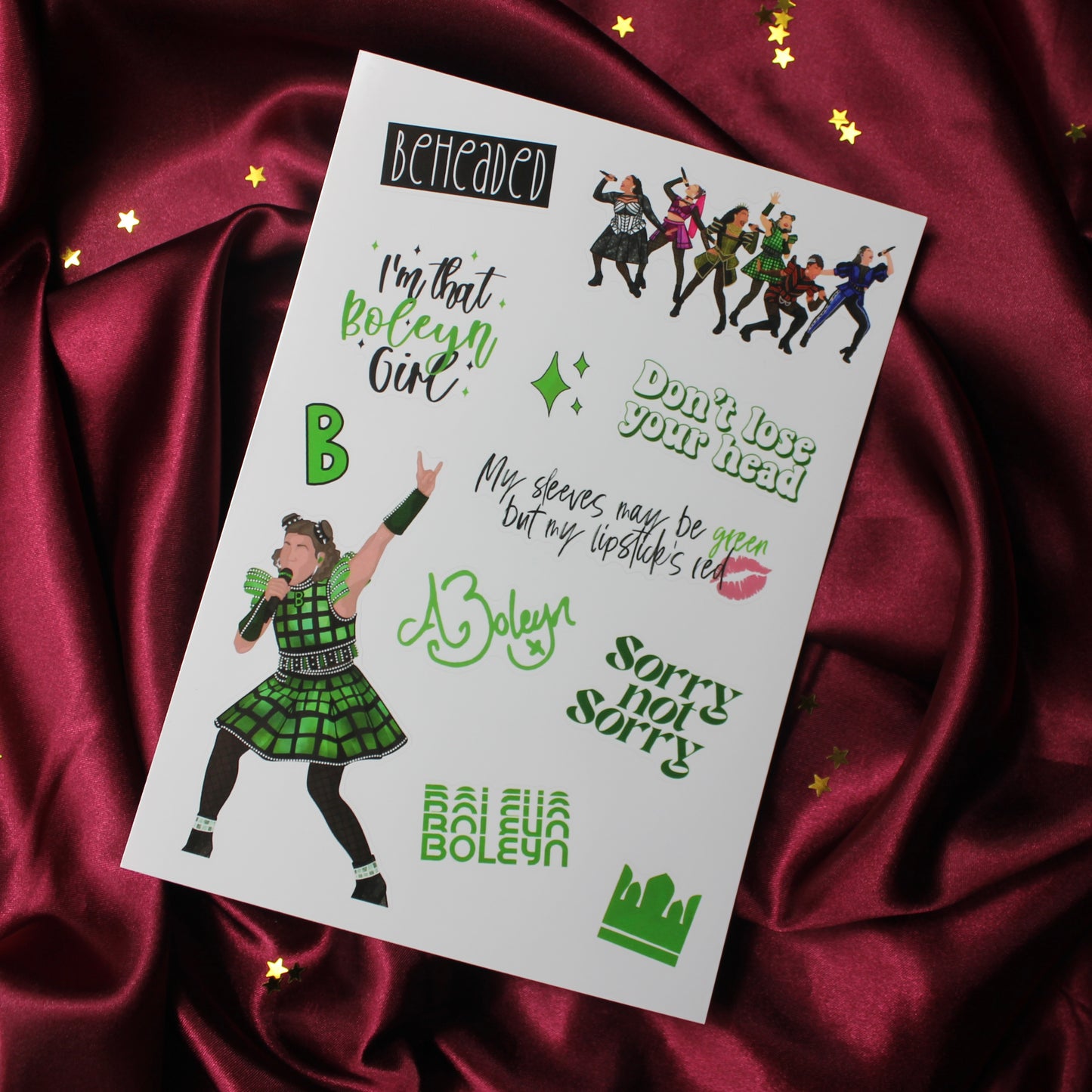 Six The Musical Sticker Sheets