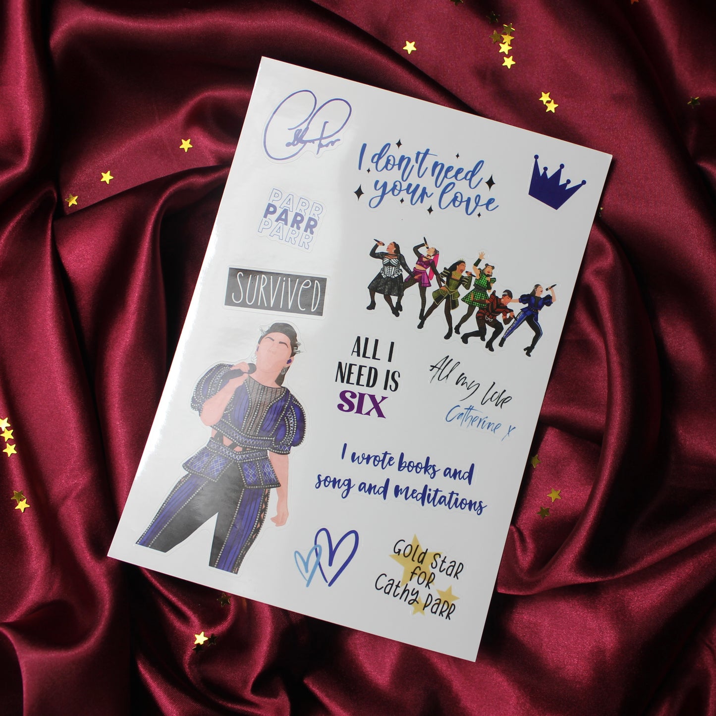 Six The Musical Sticker Sheets