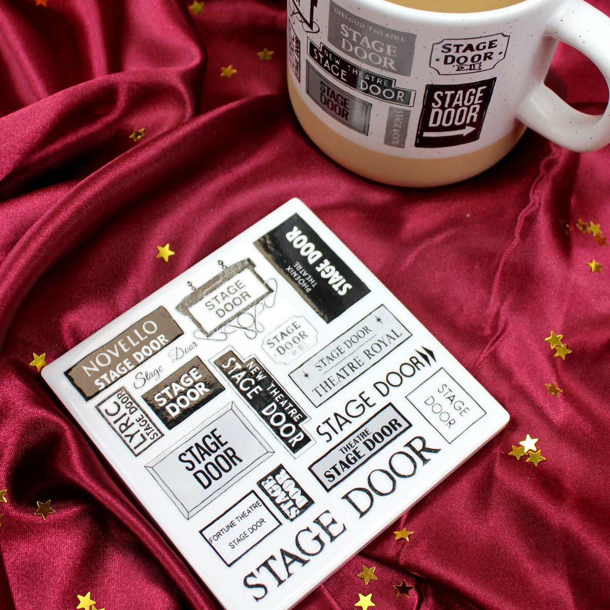 Theatre Stage Door Ceramic Coaster