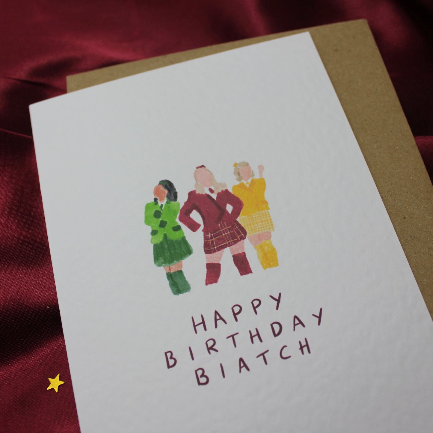 Heathers The Musical Happy Birthday Biatch Birthday Card