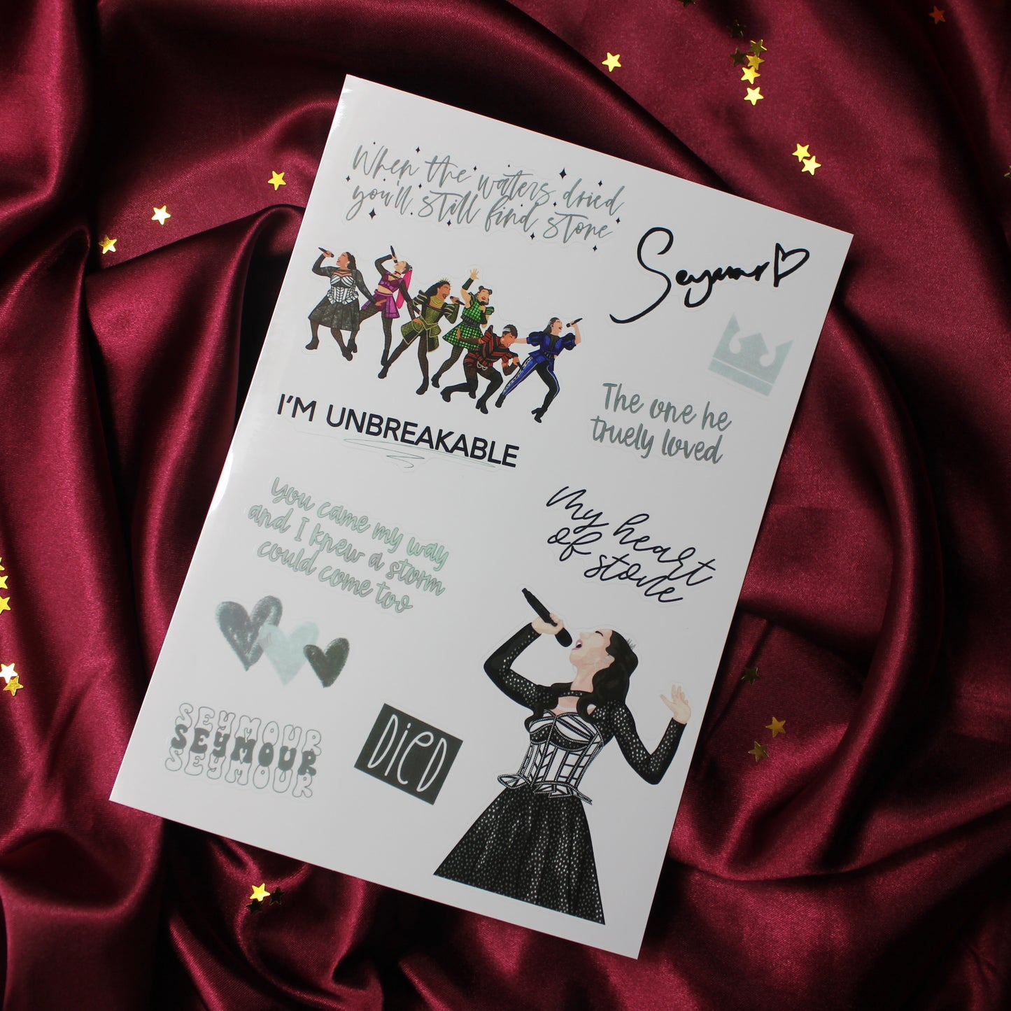 Six The Musical Sticker Sheets