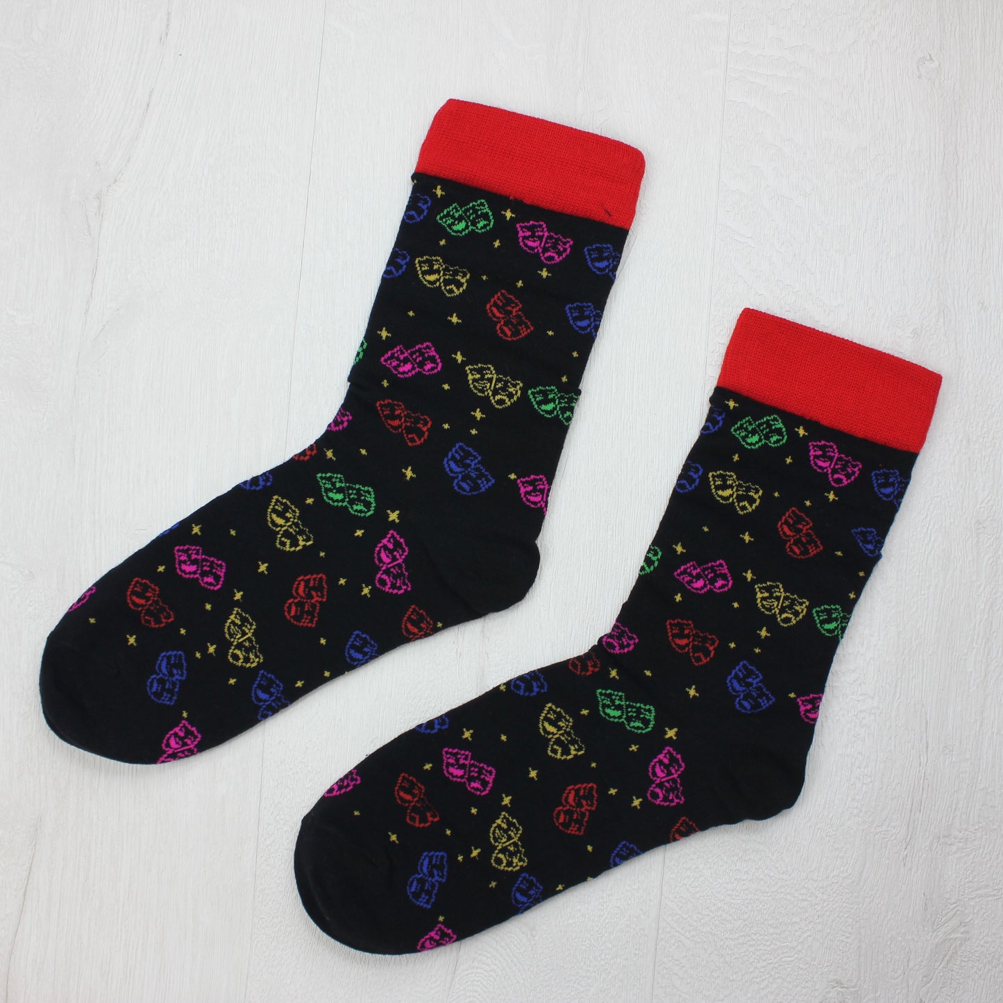 Theatre Comedy and Tragedy Masks Socks