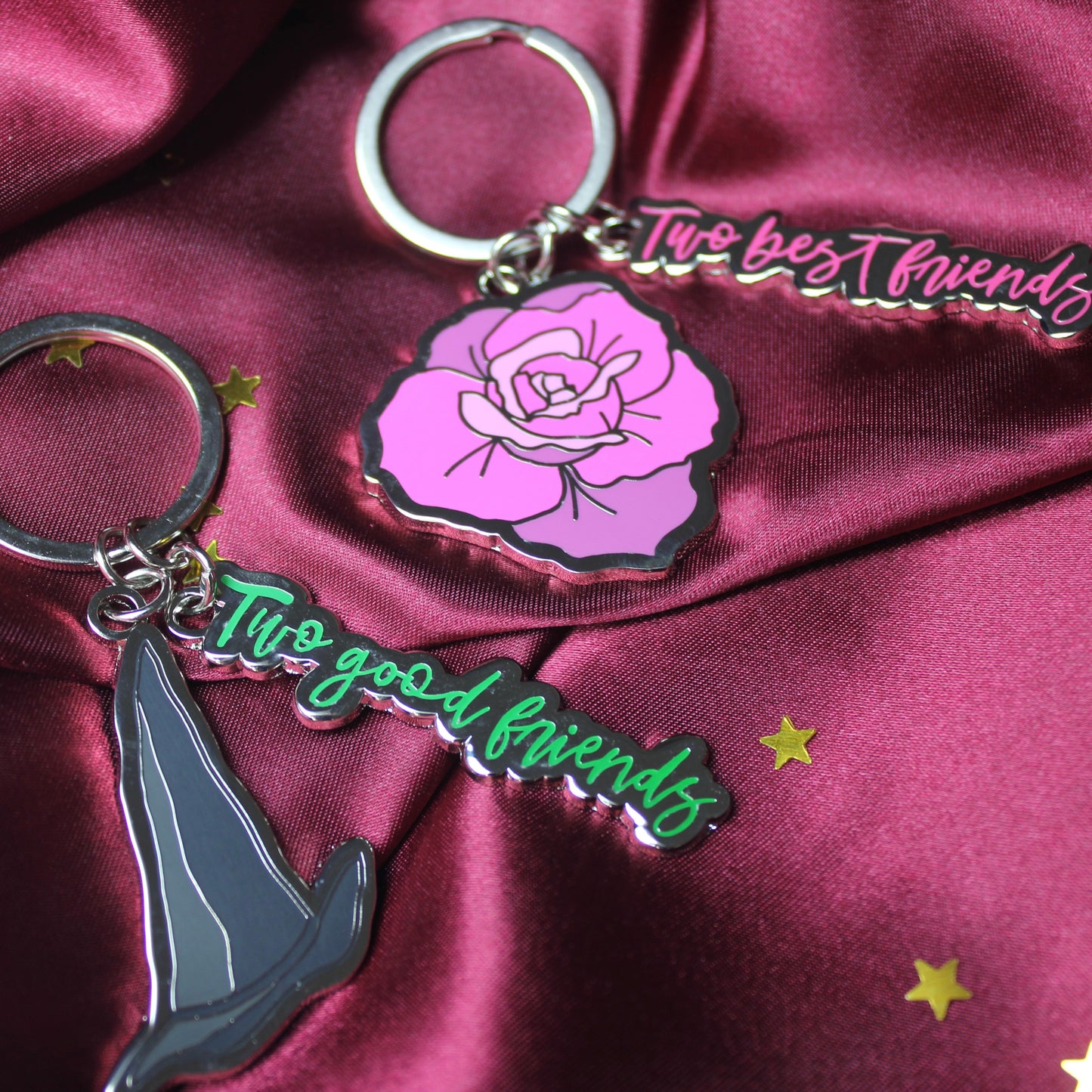 Wicked The Musical Elphaba and Glinda Matching Hard Enamel Keyring Set