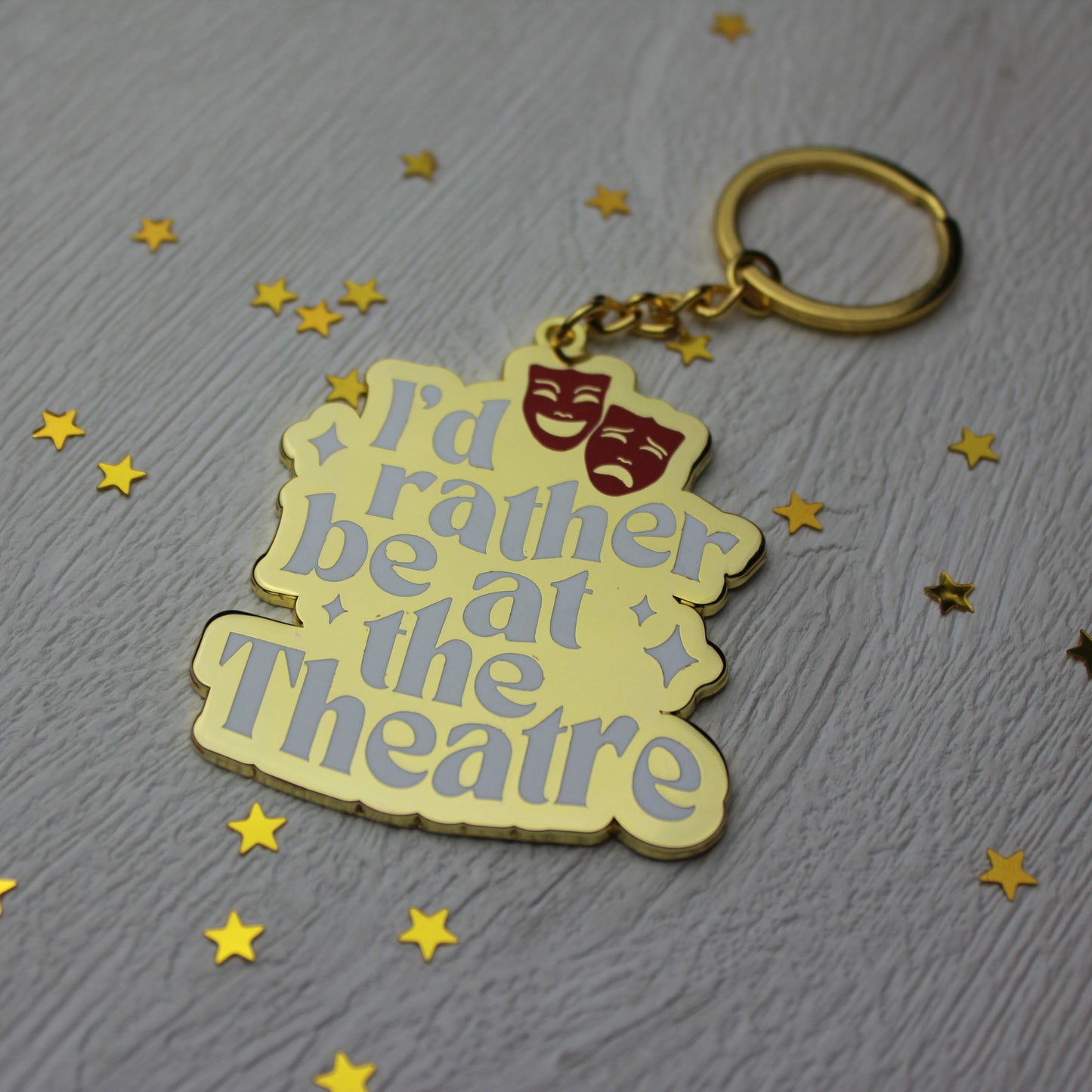 I’d rather be at the Theatre Enamel Keyring