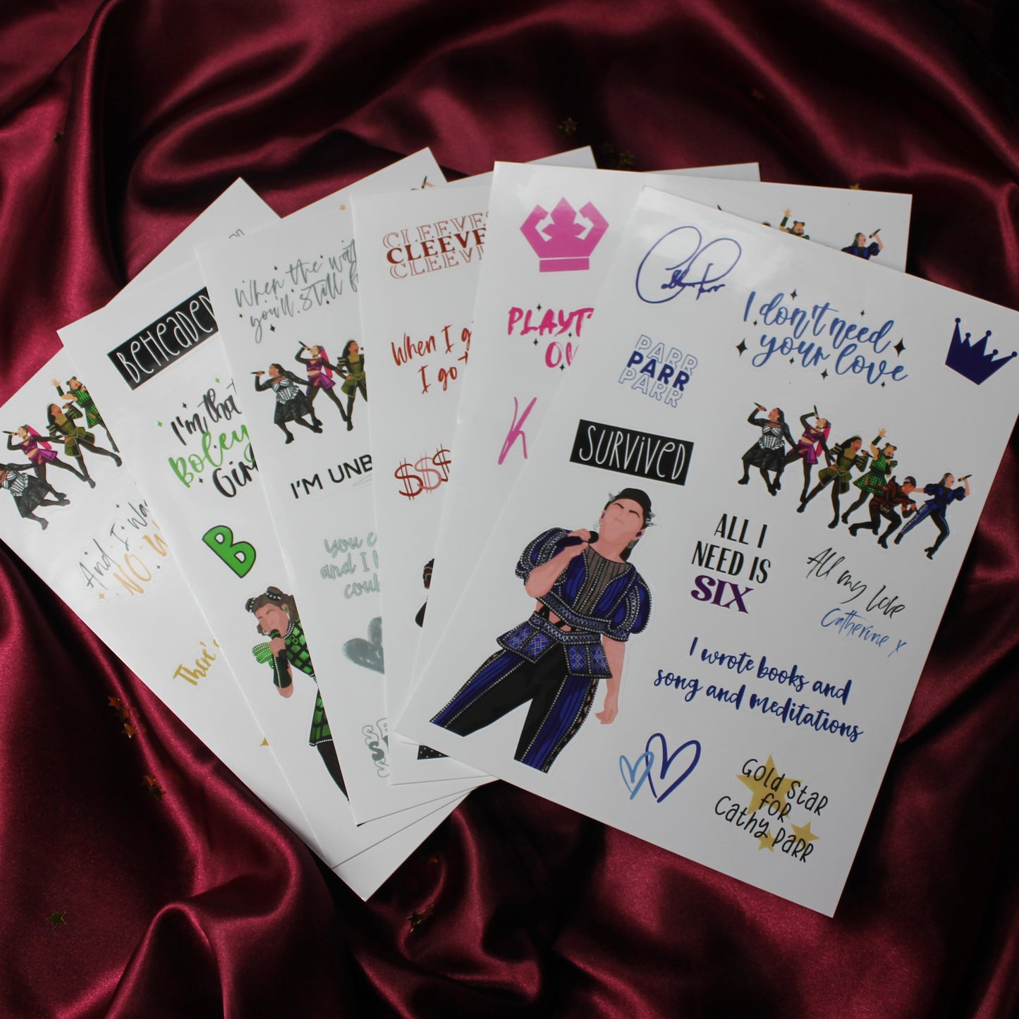 Six The Musical Sticker Sheets