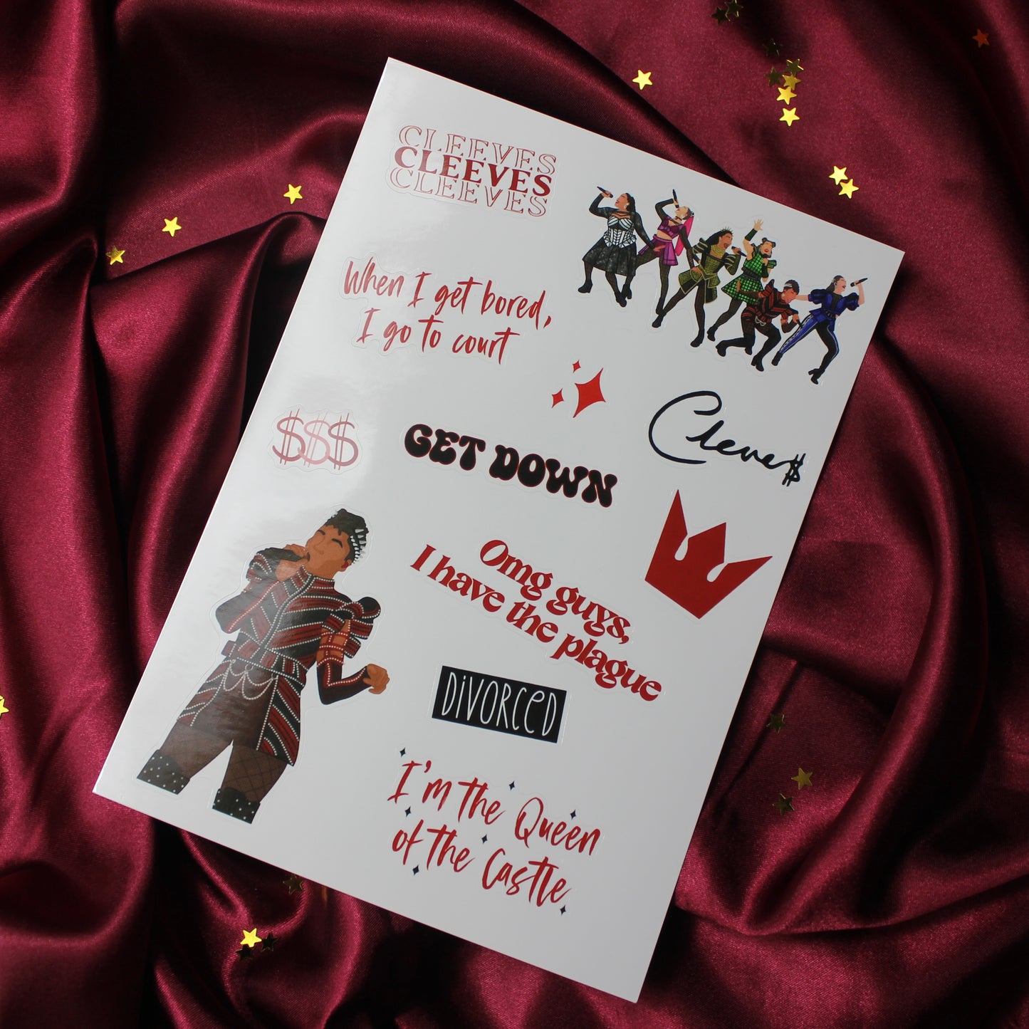 Six The Musical Sticker Sheets