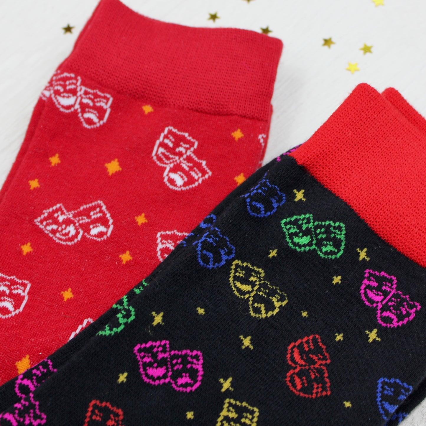 Theatre Comedy and Tragedy Masks Socks