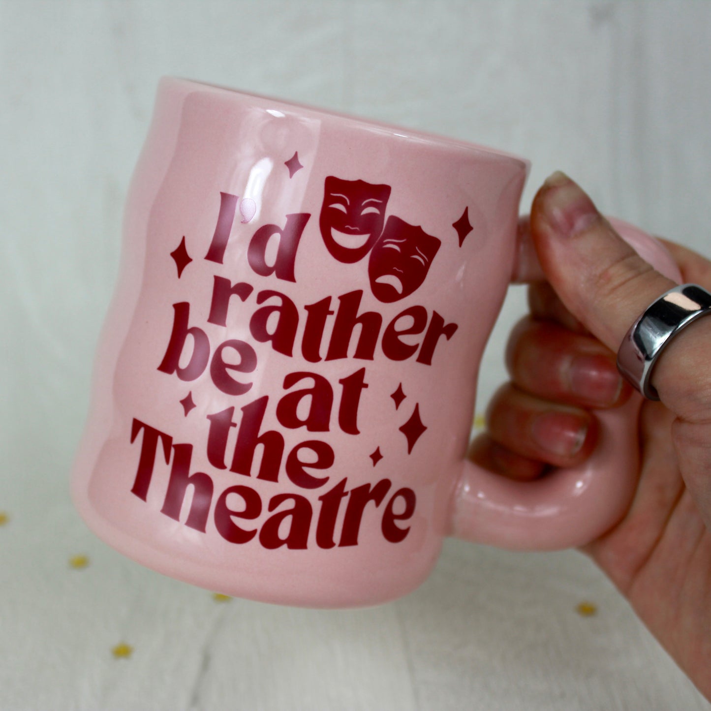 I’d Rather be at the Theatre Pink Ceramic Mug