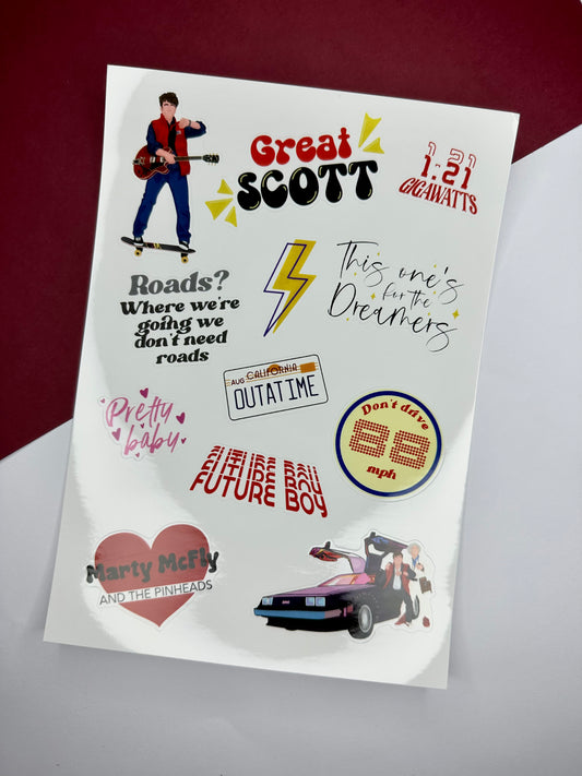 Back to The Future the Musical Sticker Sheet