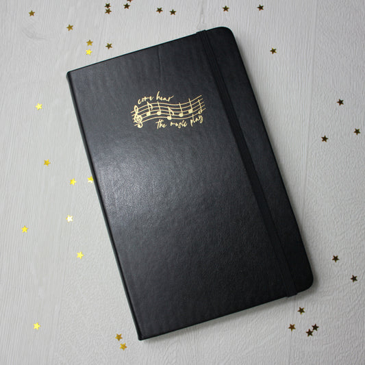Vegan Leather A5 ‘come hear the music play’ Cabaret The Musical Notebook