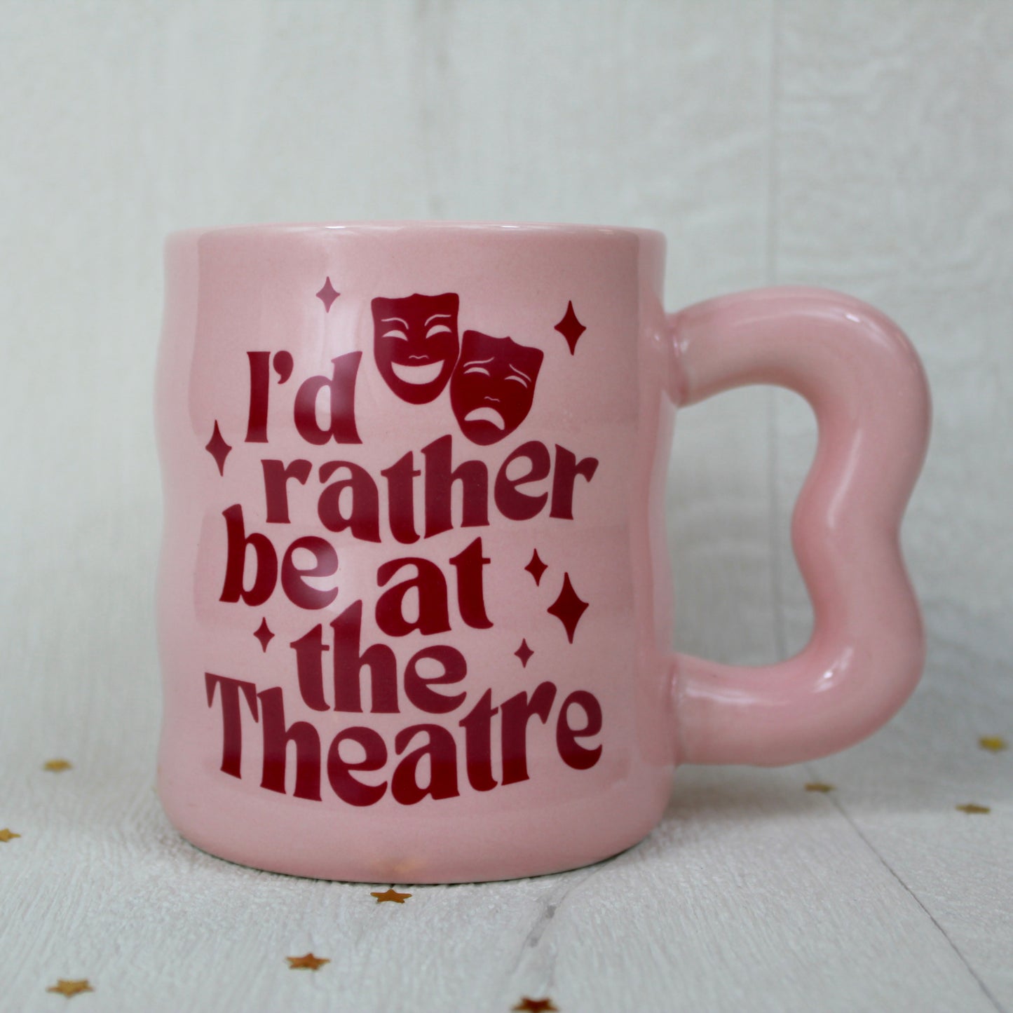 I’d Rather be at the Theatre Pink Ceramic Mug