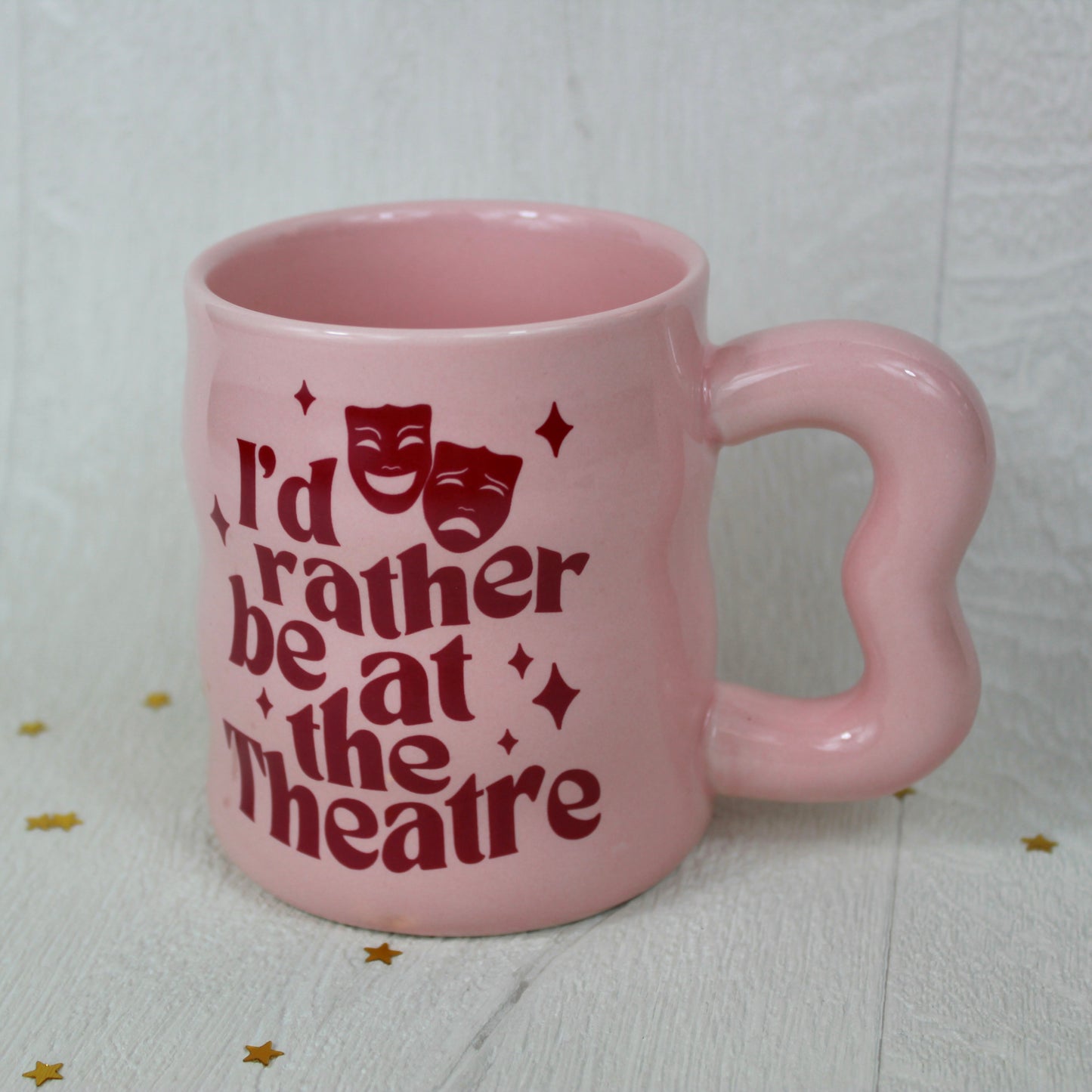 I’d Rather be at the Theatre Pink Ceramic Mug