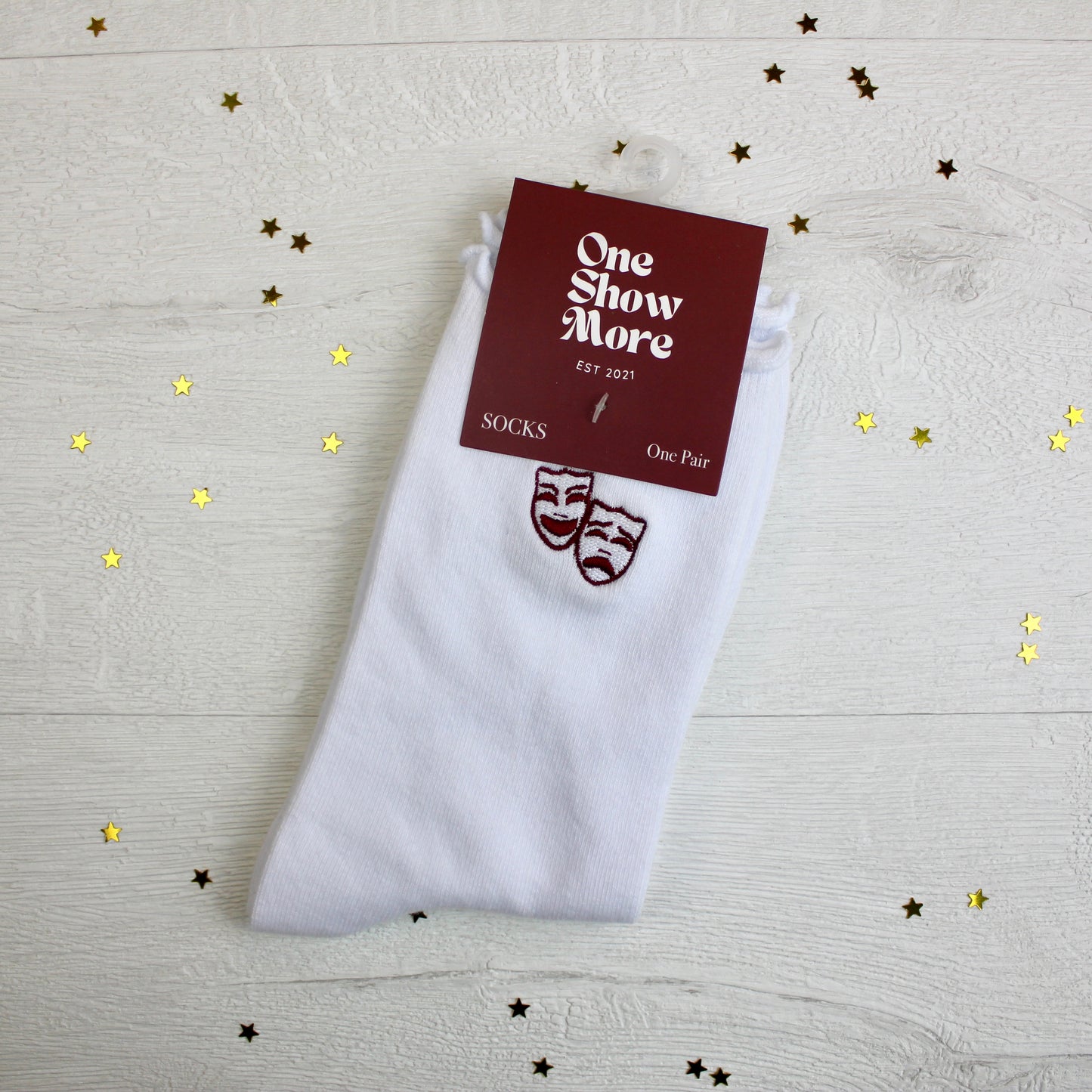 White Embroidered Frilly Theatre Socks