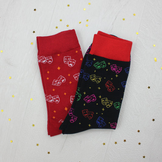 Theatre Comedy and Tragedy Masks Socks