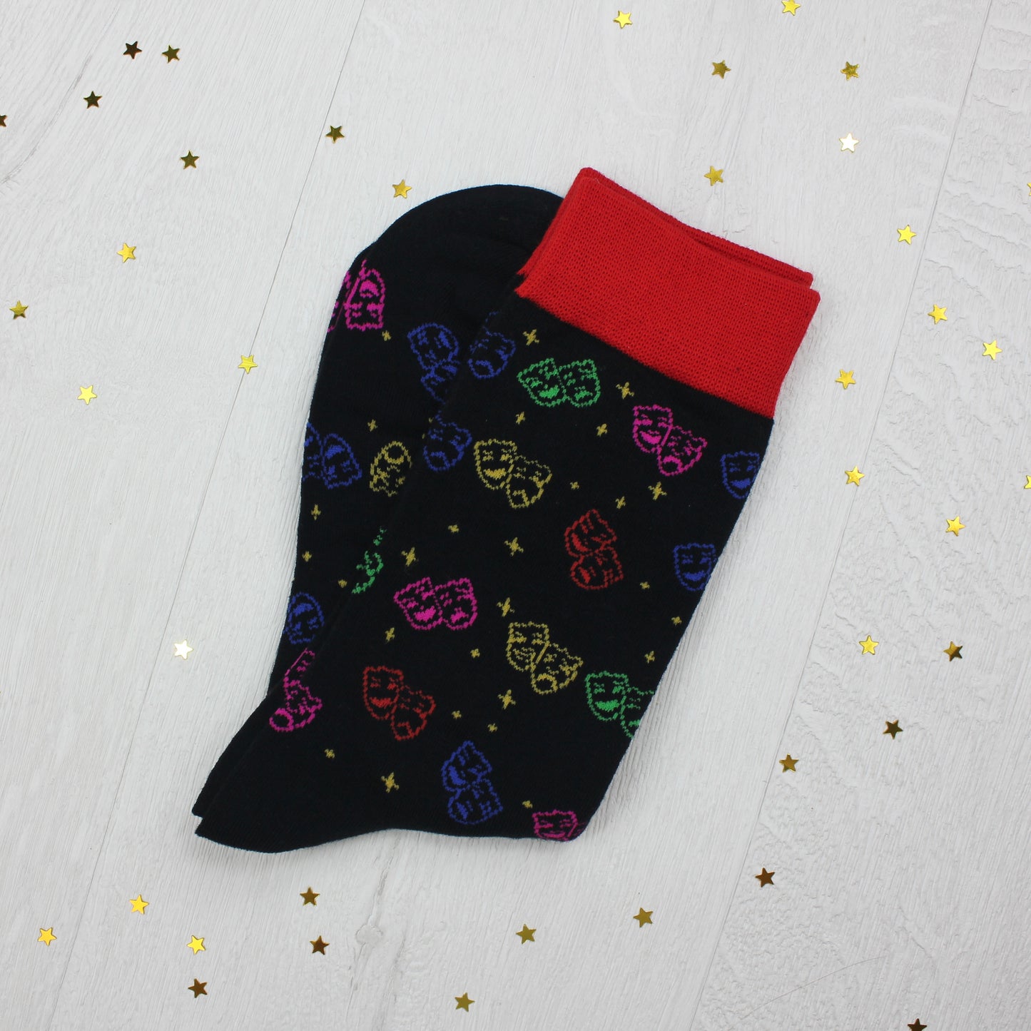 Theatre Comedy and Tragedy Masks Socks