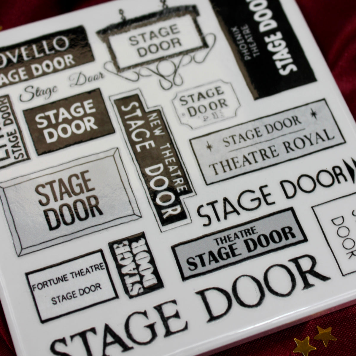Theatre Stage Door Ceramic Coaster
