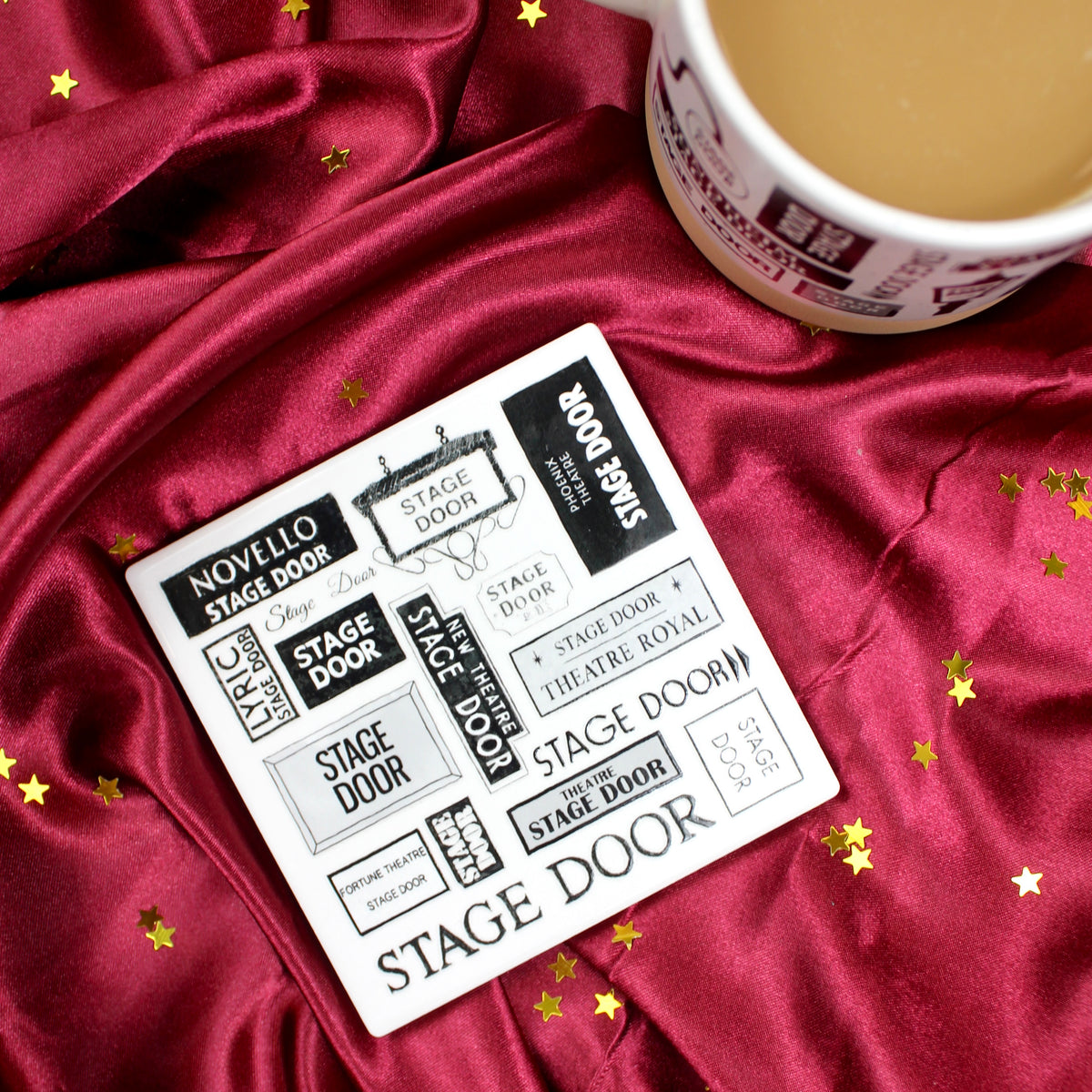 Theatre Stage Door Ceramic Coaster