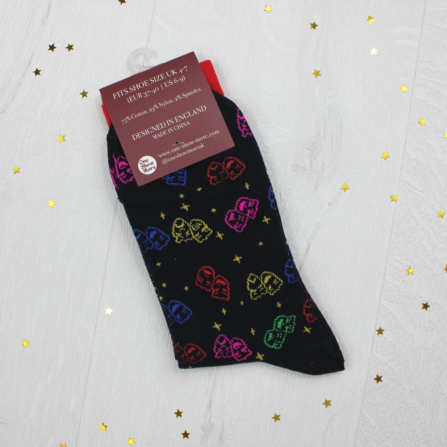Theatre Comedy and Tragedy Masks Socks
