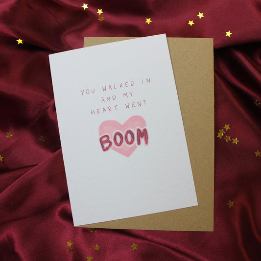Hamilton The Musical ‘You walked in and my heart went boom’ Greetings Card