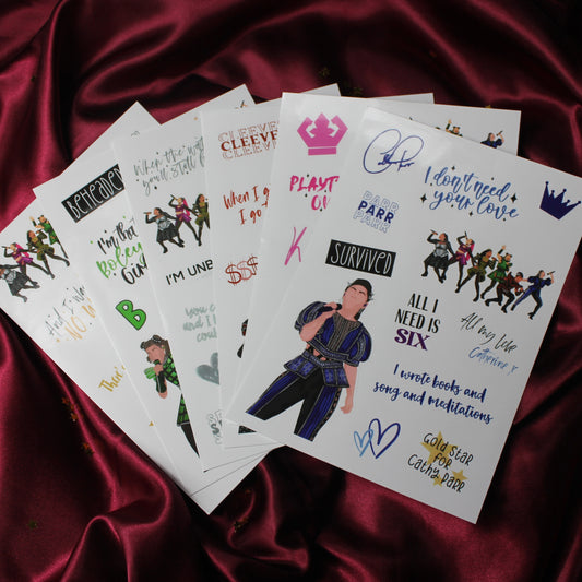 Six The Musical Sticker Sheets