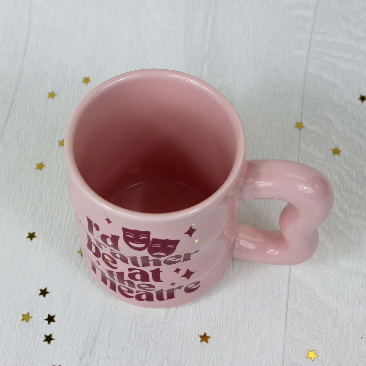 I’d Rather be at the Theatre Pink Ceramic Mug