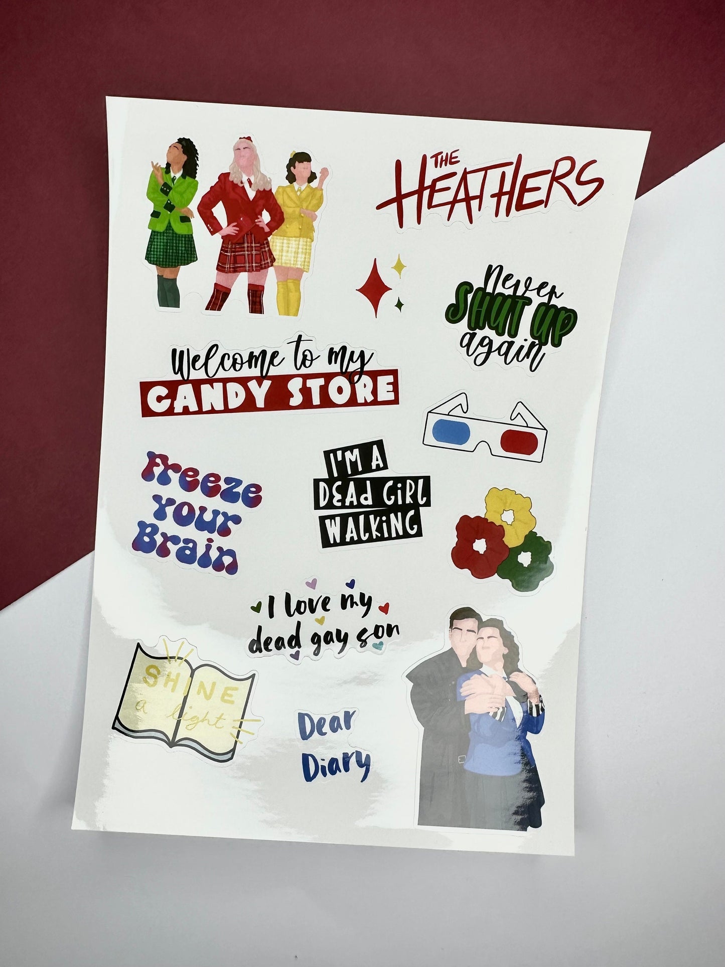 Heathers The Musical Sticker Sheet