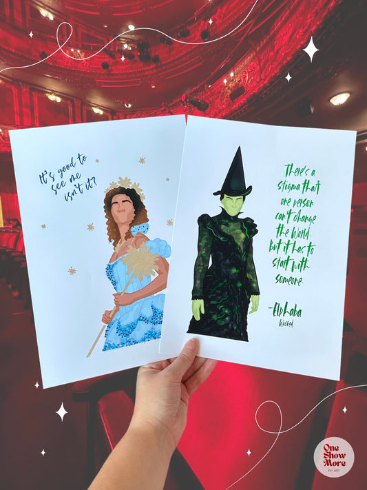 Wicked The Musical, Elphaba and Glinda Foil Prints