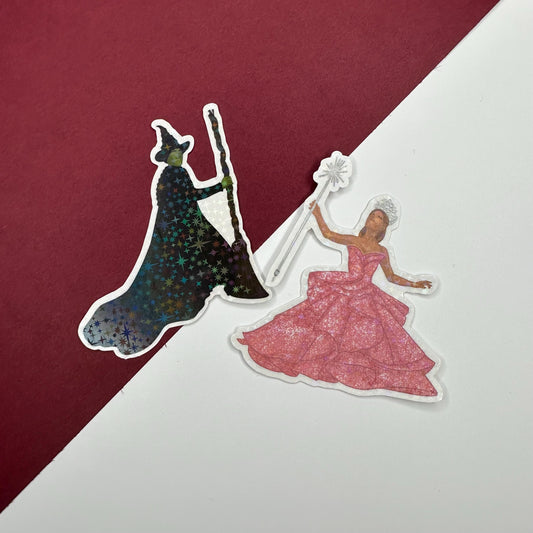 Elphaba and Glinda Wicked The Musical Movie Holographic Stickers